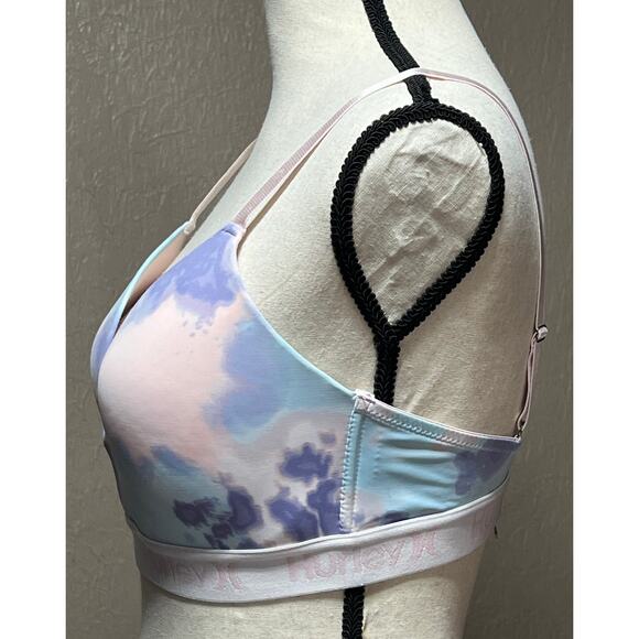 Hurley Women Tie Dye Lightly Padded Comfort Bra Pink Wirefree Wireless Size 36C - Picture 3 of 11